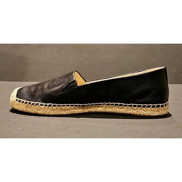 Michael Kors Kendrick Slip On Espadrille Flats MK Logo Leather Black Size: 8.5 M - Picture 5 of 15